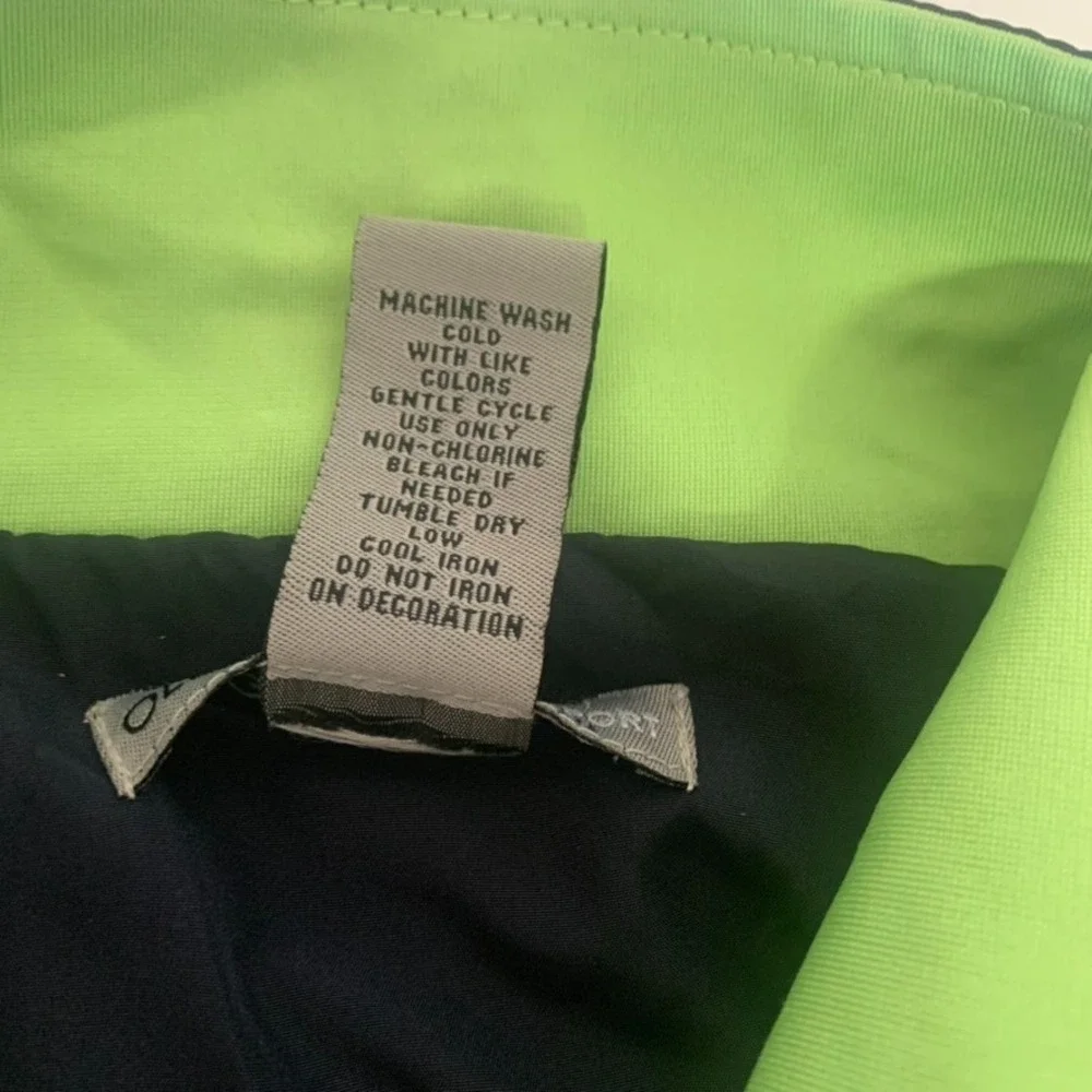 Oleg Cassini Sport‎ Jacket Full Zip Pockets Drawstring Hem Blue Green 2X